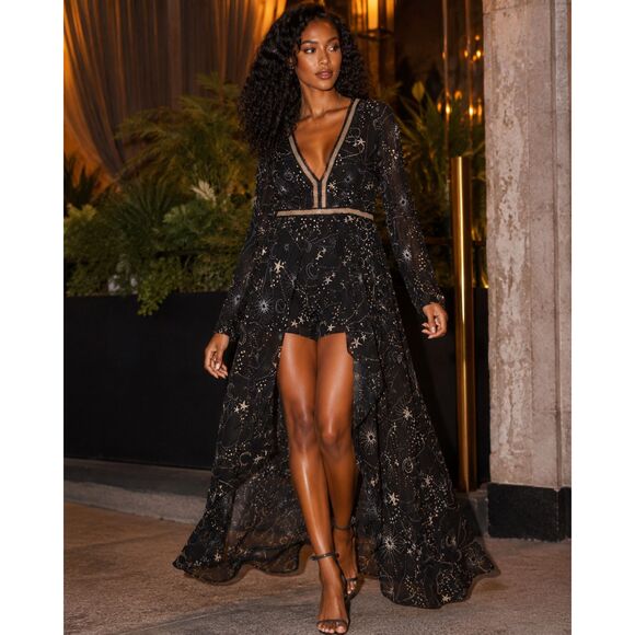 Star Wars Pants - Star Wars Celestial Galaxy Constellation Goth Witchcore Romper Maxi High-Low L